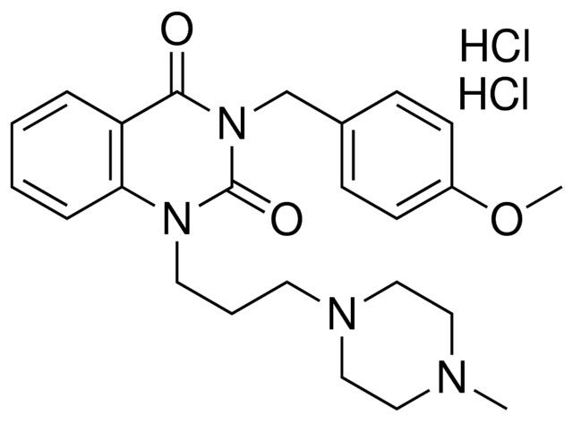 3-(4-MEO-BENZYL)-1-(3-(4-ME-1-PIPERAZINYL)PR)-2,4(1H,3H)-QUINAZOLINEDIONE 2 HCL