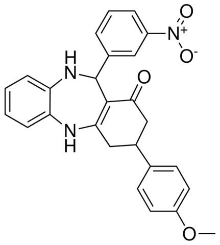 3-(4-MEO-PH)-11-(3-NITRO-PH)-2,3,4,5,10,11-6H-DIBENZO(B,E)(1,4)DIAZEPIN-1-ONE