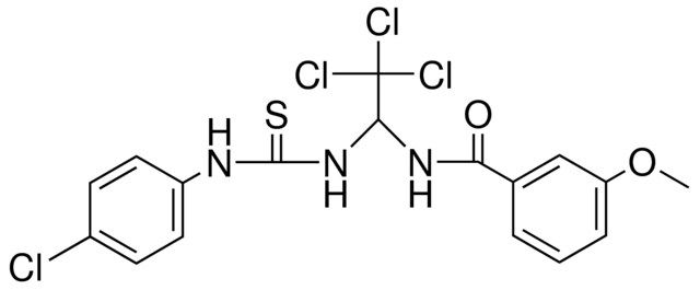 3-METHOXY-N-(2,2,2-TRICHLORO-1-(3-(4-CHLORO-PHENYL)-THIOUREIDO)-ETHYL)-BENZAMIDE