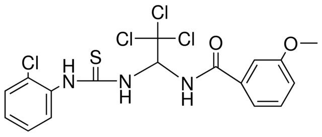 3-METHOXY-N-(2,2,2-TRICHLORO-1-(3-(2-CHLORO-PHENYL)-THIOUREIDO)-ETHYL)-BENZAMIDE