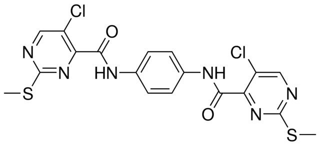 5-CHLORO-N-[4-({[5-CHLORO-2-(METHYLSULFANYL)-4-PYRIMIDINYL]CARBONYL}AMINO)PHENYL]-2-(METHYLSULFANYL)-4-PYRIMIDINECARBOXAMIDE