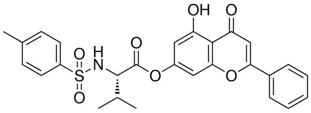 5-HYDROXY-4-OXO-2-PHENYL-4H-CHROMEN-7-YL (2S)-3-METHYL-2-{[(4-METHYLPHENYL)SULFONYL]AMINO}BUTANOATE