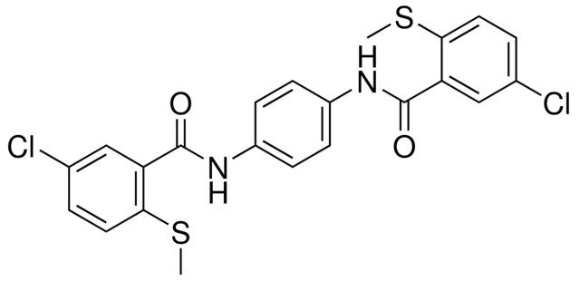 5-CHLORO-N-(4-{[5-CHLORO-2-(METHYLSULFANYL)BENZOYL]AMINO}PHENYL)-2-(METHYLSULFANYL)BENZAMIDE