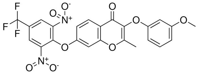 7-(2,6-DINITRO-4-TRIFLUOROMETHYL-PHENOXY)-3-(3-MEO-PHENOXY)-2-ME-CHROMEN-4-ONE