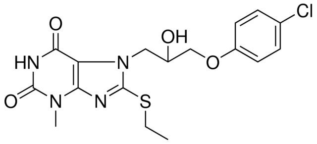 7-(3-(4-CL-PHENOXY)-2-HO-PR)-8-ETHYLSULFANYL-3-ME-3,7-DIHYDRO-PURINE-2,6-DIONE