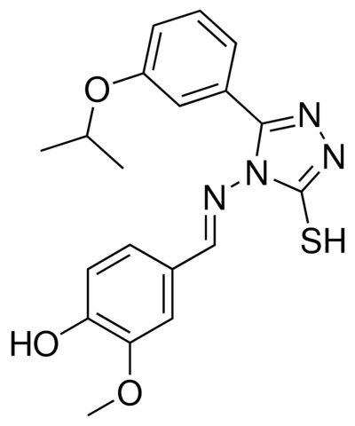 4-((E)-{[3-(3-ISOPROPOXYPHENYL)-5-SULFANYL-4H-1,2,4-TRIAZOL-4-YL]IMINO}METHYL)-2-METHOXYPHENOL