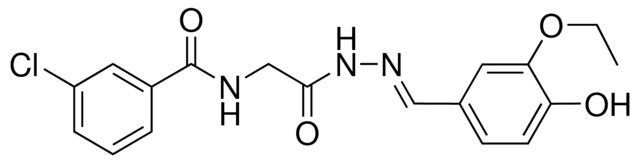 3-CHLORO-N-(2-(2-(3-ETHOXY-4-HYDROXYBENZYLIDENE)HYDRAZINO)-2-OXOETHYL)BENZAMIDE