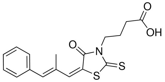 4-{(5E)-5-[(2E)-2-METHYL-3-PHENYL-2-PROPENYLIDENE]-4-OXO-2-THIOXO-1,3-THIAZOLIDIN-3-YL}BUTANOIC ACID