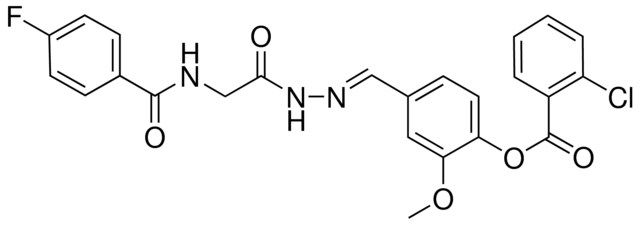 4-[(E)-({[(4-FLUOROBENZOYL)AMINO]ACETYL}HYDRAZONO)METHYL]-2-METHOXYPHENYL 2-CHLOROBENZOATE