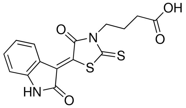 4-[(5Z)-4-OXO-5-(2-OXO-1,2-DIHYDRO-3H-INDOL-3-YLIDENE)-2-THIOXO-1,3-THIAZOLIDIN-3-YL]BUTANOIC ACID