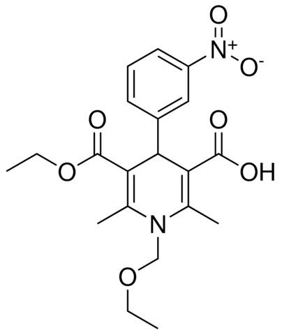 5-(ETHOXYCARBONYL)-1-(ETHOXYMETHYL)-2,6-DIMETHYL-4-(3-NITROPHENYL)-1,4-DIHYDRO-3-PYRIDINECARBOXYLIC ACID