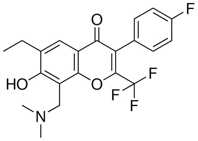 8-((DIMETHYLAMINO)ME)-6-ET-3-(4-F-PH)-7-HO-2-(TRIFLUOROMETHYL)-4H-CHROMEN-4-ONE