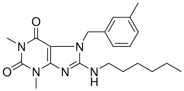 8-(HEXYLAMINO)-1,3-DIMETHYL-7-(3-METHYLBENZYL)-3,7-DIHYDRO-1H-PURINE-2,6-DIONE