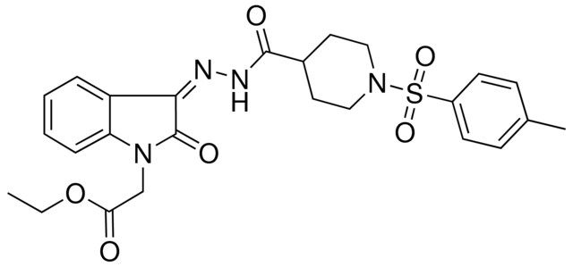 ETHYL {(3Z)-3-[({1-[(4-METHYLPHENYL)SULFONYL]-4-PIPERIDINYL}CARBONYL)HYDRAZONO]-2-OXO-2,3-DIHYDRO-1H-INDOL-1-YL}ACETATE