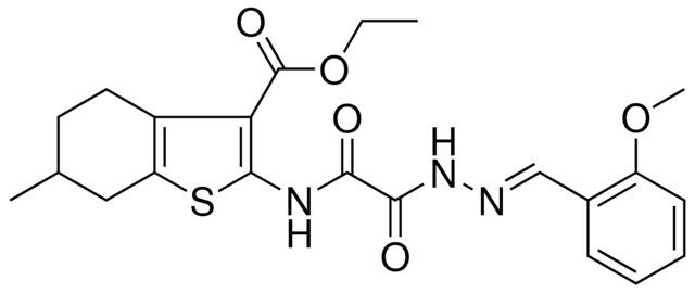 ETHYL 2-{[[(2E)-2-(2-METHOXYBENZYLIDENE)HYDRAZINO](OXO)ACETYL]AMINO}-6-METHYL-4,5,6,7-TETRAHYDRO-1-BENZOTHIOPHENE-3-CARBOXYLATE