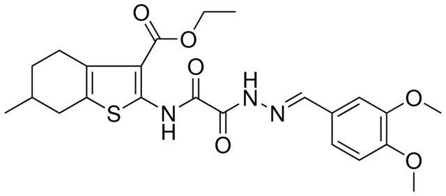 ETHYL 2-{[[(2E)-2-(3,4-DIMETHOXYBENZYLIDENE)HYDRAZINO](OXO)ACETYL]AMINO}-6-METHYL-4,5,6,7-TETRAHYDRO-1-BENZOTHIOPHENE-3-CARBOXYLATE