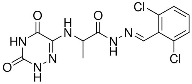 N'-[(E)-(2,6-DICHLOROPHENYL)METHYLIDENE]-2-[(3,5-DIOXO-2,3,4,5-TETRAHYDRO-1,2,4-TRIAZIN-6-YL)AMINO]PROPANOHYDRAZIDE