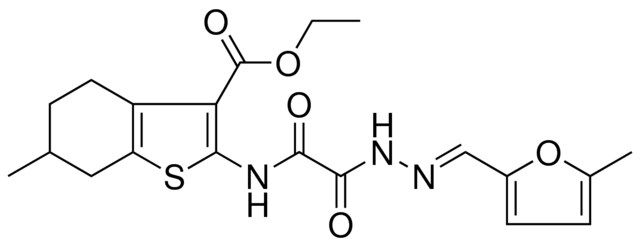 ETHYL 6-METHYL-2-{[{(2E)-2-[(5-METHYL-2-FURYL)METHYLENE]HYDRAZINO}(OXO)ACETYL]AMINO}-4,5,6,7-TETRAHYDRO-1-BENZOTHIOPHENE-3-CARBOXYLATE