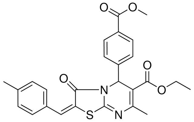 ETHYL (2E)-5-[4-(METHOXYCARBONYL)PHENYL]-7-METHYL-2-(4-METHYLBENZYLIDENE)-3-OXO-2,3-DIHYDRO-5H-[1,3]THIAZOLO[3,2-A]PYRIMIDINE-6-CARBOXYLATE