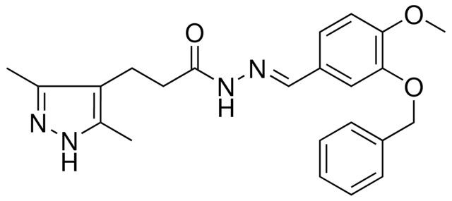 N'-(3-(BENZYLOXY)4-MEO-BENZYLIDENE)3-(3,5-DI-ME-1H-PYRAZOL-4-YL)PROPANOHYDRAZIDE