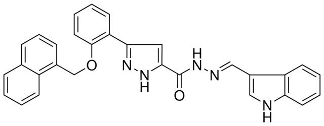 N'-(1H-INDOL-3-YLMETHYLENE)3-(2-(1-NAPHTHYL-MEO)PH)-1H-PYRAZOLE-5-CARBOHYDRAZIDE