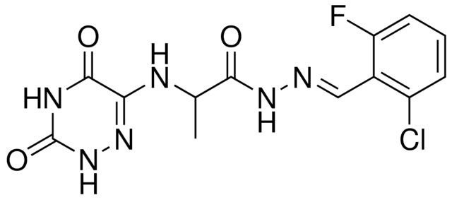 N'-[(E)-(2-CHLORO-6-FLUOROPHENYL)METHYLIDENE]-2-[(3,5-DIOXO-2,3,4,5-TETRAHYDRO-1,2,4-TRIAZIN-6-YL)AMINO]PROPANOHYDRAZIDE