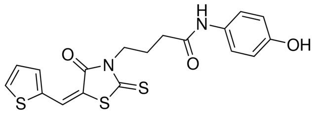 N-(4-HYDROXYPHENYL)-4-[(5E)-4-OXO-5-(2-THIENYLMETHYLENE)-2-THIOXO-1,3-THIAZOLIDIN-3-YL]BUTANAMIDE