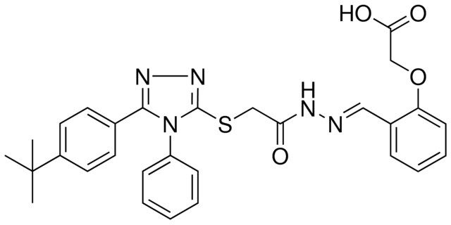 (2-{(E)-[({[5-(4-TERT-BUTYLPHENYL)-4-PHENYL-4H-1,2,4-TRIAZOL-3-YL]SULFANYL}ACETYL)HYDRAZONO]METHYL}PHENOXY)ACETIC ACID