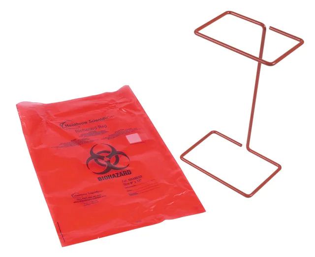 Wire biohazard bag holder