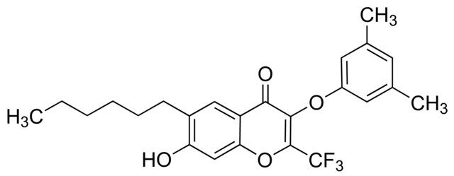 3-(3,5-Dimethylphenoxy)-6-hexyl-7-hydroxy-2-(trifluoromethyl)-4<i>H</i>-chromen-4-one