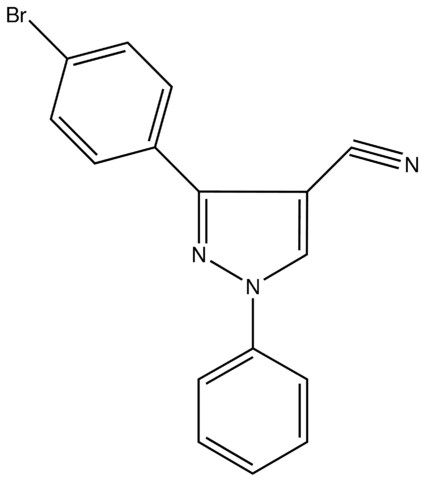 3-(4-Bromophenyl)-1-phenyl-1<i>H</i>-pyrazole-4-carbonitrile