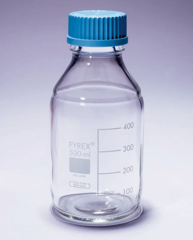 Pyrex<sup>®</sup> Media-Lab Bottles, with cap and pouring ring, with printed trace code