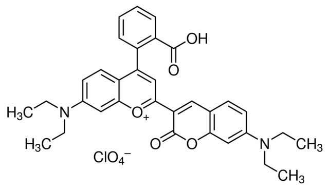 4-(2-Carboxyphenyl)-7-diethylamino-2-(7-diethylamino-2-oxochroman-3-yl)-chromylium perchlorate