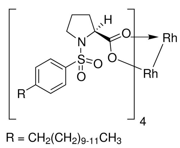 Tetrakis[1-[[4-alkyl(C<sub>11</sub>-C<sub>13</sub>)phenyl]sulfonyl]-(2<i>S</i>)-pyrrolidinecarboxylate]dirhodium(II)