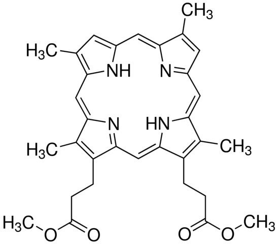 Deuteroporphyrin IX dimethyl ester from bovine blood