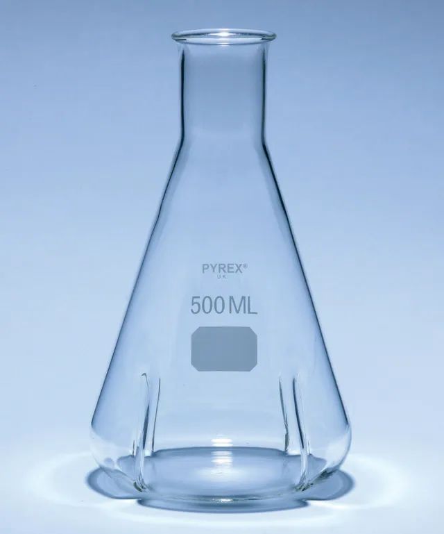 Pyrex<sup>®</sup> Erlenmeyer flask, narrow neck baffled