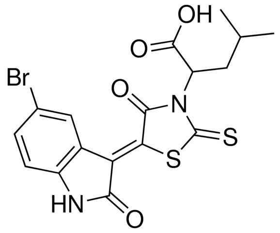 2-[(5Z)-5-(5-BROMO-2-OXO-1,2-DIHYDRO-3H-INDOL-3-YLIDENE)-4-OXO-2-THIOXO-1,3-THIAZOLIDIN-3-YL]-4-METHYLPENTANOIC ACID