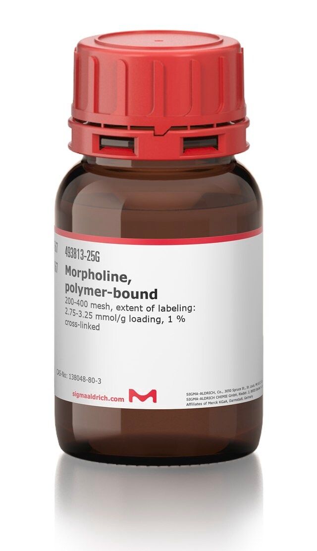 Morpholine, polymer-bound