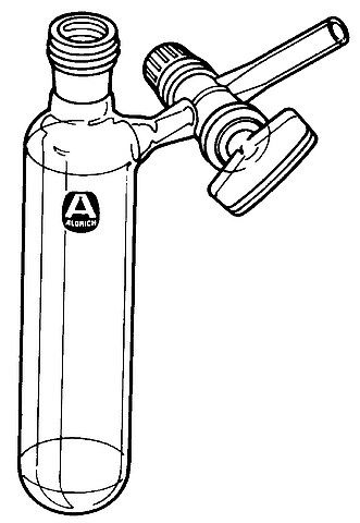 Reaction and storage tube with glass stopcock on side-arm