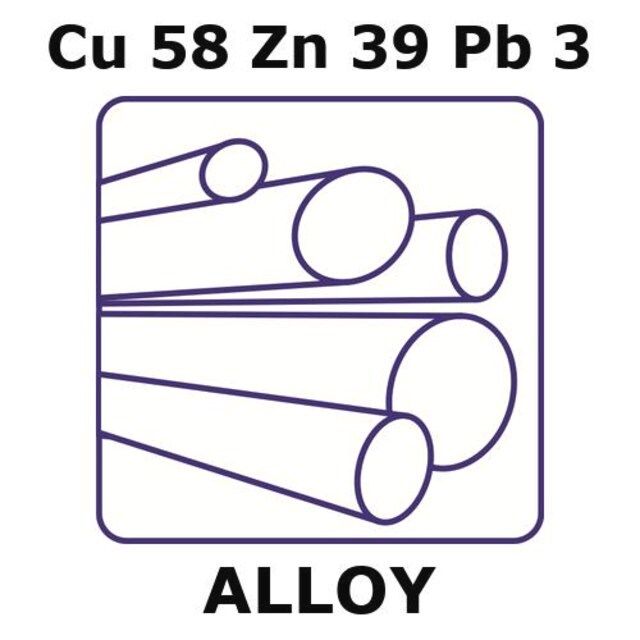 Leaded brass alloy, Cu58Zn39Pb3