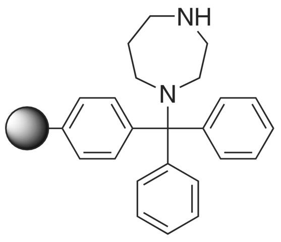 Homopiperazine-trityl polymer-bound