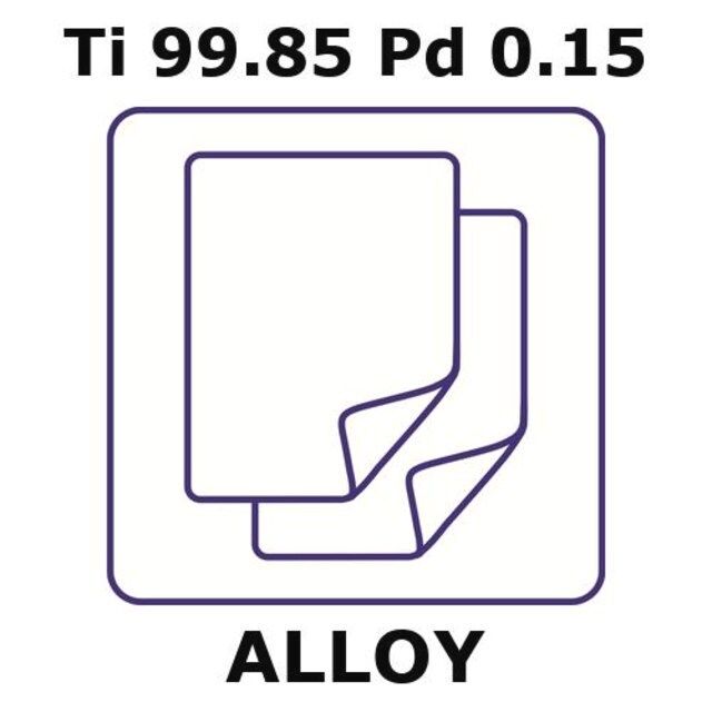 Titanium-palladium alloy, Ti99.85Pd0.15