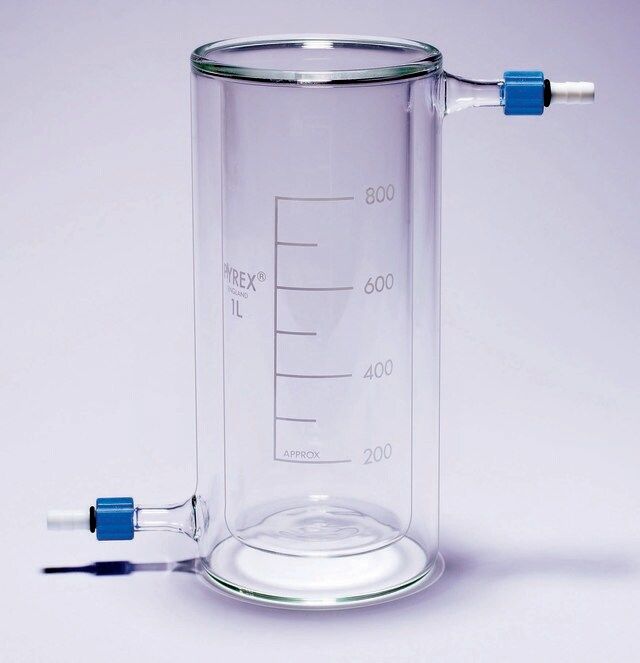 Pyrex<sup>®</sup> Beakers, jacketed with PTFE screwthread