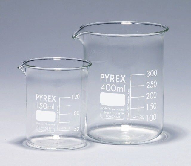 Pyrex<sup>®</sup> Griffin beakers, low form, with printed trace code