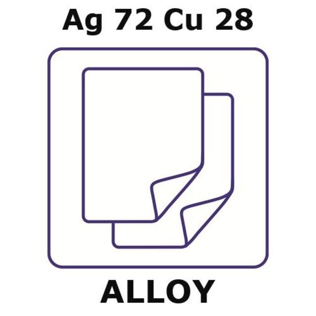 Silver-copper alloy, Ag72Cu28