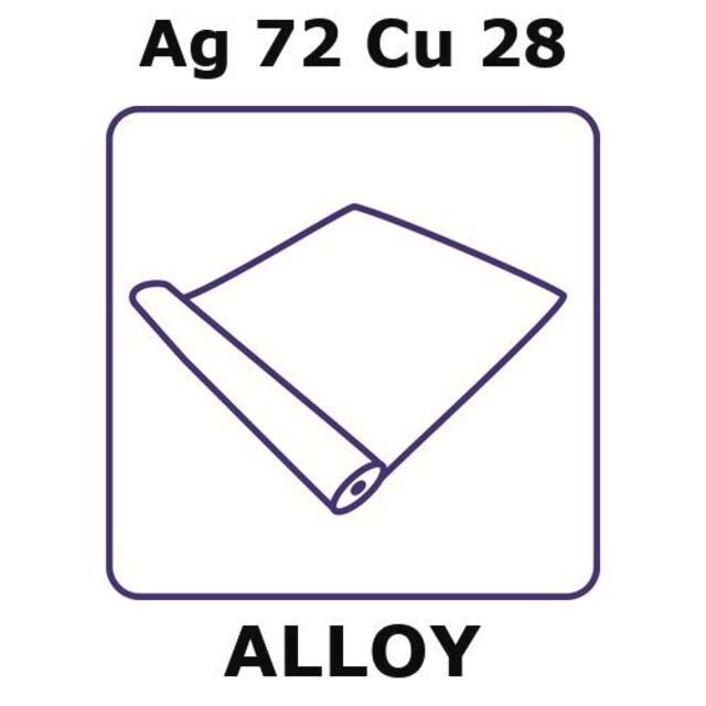 Silver-copper alloy, Ag72Cu28