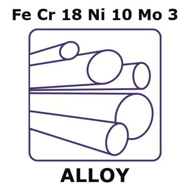 Stainless Steel-AISI 316 alloy, FeCr18Ni10Mo3