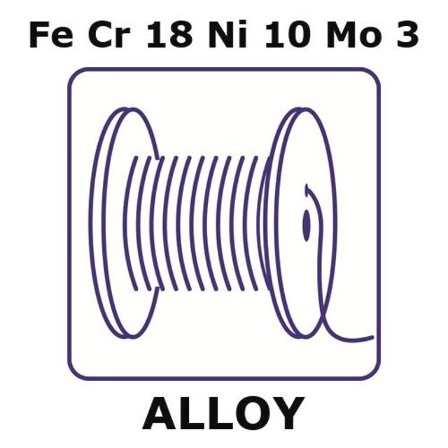 Stainless Steel-AISI 316 alloy, FeCr18Ni10Mo3