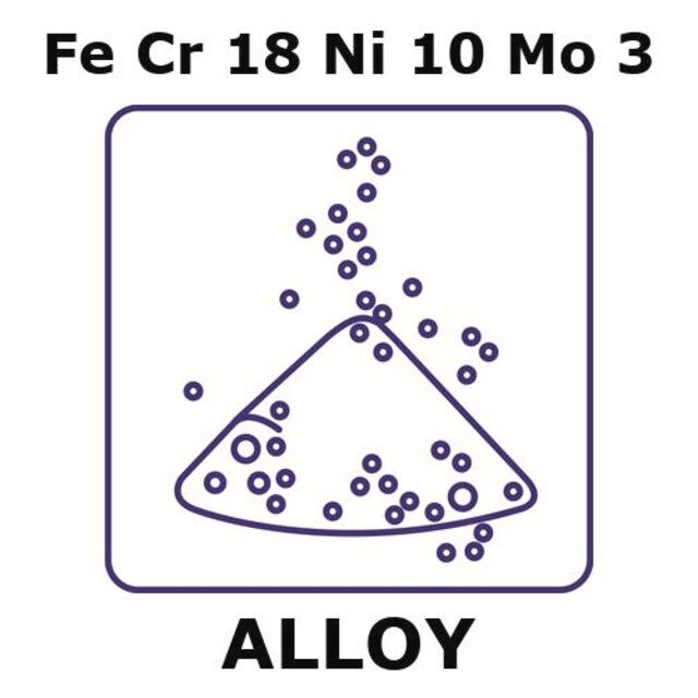 Stainless Steel-AISI 316 alloy, FeCr18Ni10Mo3