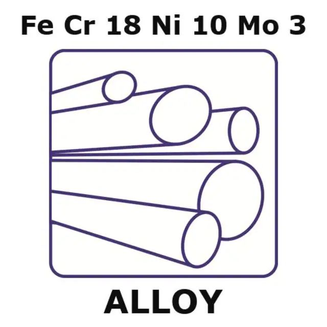 Stainless Steel-AISI 316L alloy, FeCr18Ni10Mo3